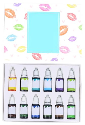 LOORGVEL Pure Plant Pigment Lip Gloss Colorant Set 12 Bottles Green Cool Tone DIY Cosmetic Pigment for Lip Gloss Making Women’s Makeup Supplies