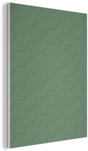 MuchoWow© Filz Bild als Akustikpaneele 70x100 cm Schlafzimmer Bilder Wand Deko Wohnzimmer Modern Wanddeko Schallschutz Akustikbild Abosrber Grün - Streifen - Muster