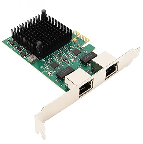 Yunseity Carte Réseau Double Port 2.5 G PCIe X1, Adaptation de Carte LAN Ethernet RJ45 10/100/1000 MBP