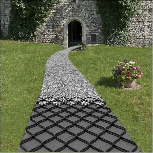 Rejilla de grava, rejillas de estabilización de suelo de 2 pulgadas para 3 a 30 pies, parrilla de grava duradera, soporte de suelo resistente para áreas de paisajismo y estacionamiento
