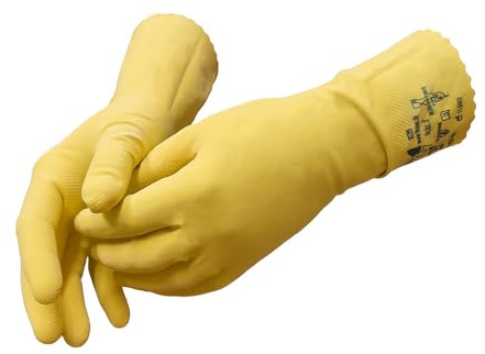 Karl Dahm Gants en caoutchouc - Gants de travail en caoutchouc pour la construction, le nettoyage et la réparation - Protection contre l'humidité, la chimie et la saleté (Taille 8, 9/10) (Taille 9)