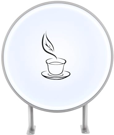 Fyssnn Rund Neon Logo Personalisiert 50 cm/60cm LED Leuchtkasten Wasserdicht Leuchtschild Leuchtreklame, Light Box für Geschäfte, Restaurants Cafés, Bar, Kaffeehaus (50cm)