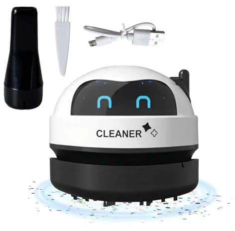 Homirty Mini Aspirateur de Table, USB Rechargeable Aspirateur de Bureau Poussière, Portable Mini Aspirateurs de Bureau sans Fil pour Ramasse Miette pour Table Bureaus Coussin Voiture Clavier