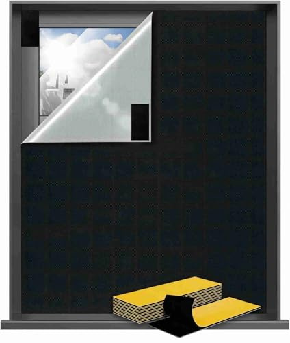 Estor Opaco sin Taladrar - 100% Opaco Blackout Curtains con Velcro de Alta Adherencia,300x145cm Oxford Oscurecedor Ventana Recortable, Portátil Cortina Tela Opaca Ventana para Claraboyas,Casa,Viajes