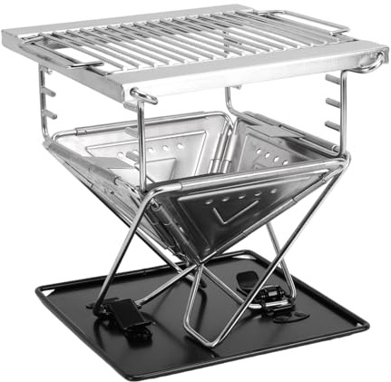 Barbecue portatile pieghevole in acciaio inox 304 da tavolo a carbone griglia per campeggio all'aperto feste in giardino Tailgating picnic ed eventi di cucina.