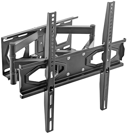 Harbour Housewares Full Motion TV Wall Bracket 25-65 – Tilt, Swivel & Rotate, VESA 100x100-400x400, Supports Up to 40kg, Black Steel, Home Cinema Mount