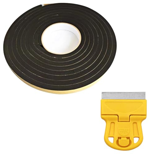 Junta de placa de cocción de inducción elástica de 5 m con rascador de acero inoxidable, tira selladora autoadhesiva, 10 mm x 5 mm para fregadero de cocina y contorno placa de silicona accesorios