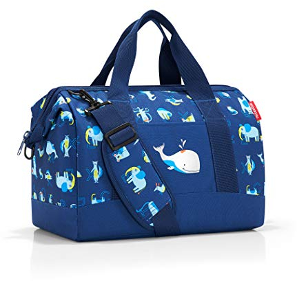 reisenthel Allrounder M Kids Kleine Reisetasche für Kinder Mit Stecklasche für Reisetrolleys, Couleur:ABC Blue