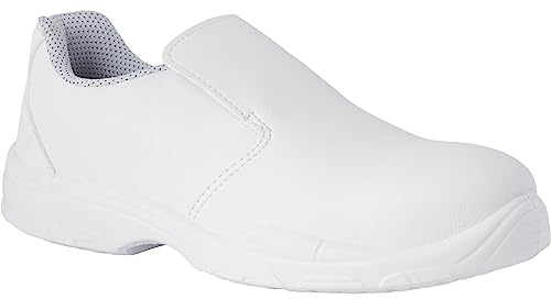 REPOSA Chaussure Infirmiere Modèle Nurse, Chaussure Hopital à Talon Fermé sans Lacets et avec Bout, Semelle Antidérapante en Polyuréthane SRC, Antichoc et Antistatique, Tissu Respirant et Léger