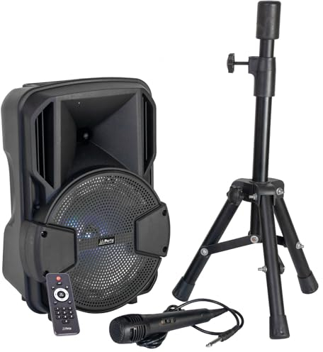 Party Light & Sound - PARTY-MOBILE8-SET - Altavoz de 8/20 cm 200w con Luces led, Soporte y micrófono