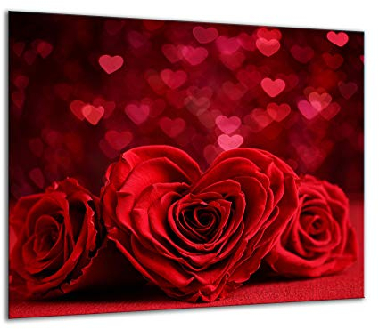 TMK - Copri piano cottura induzione 60x52 cm copertura per piano cottura in vetroceramica 1 pezzi universale per piastre di cottura paraspruzzi tagliere in vetro temprato come decorazione Rosa