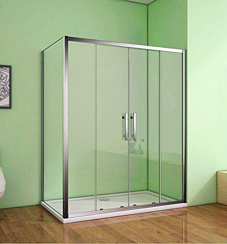 Aica Sanitär Eckeinstieg Duschkabine 120x90cm Duschabtrennung Duschtür Schiebetür Sicherheitsglas Dusche H190cm