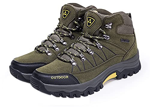 Wanderschuhe Trekkingschuhe Outdoor Kletterstiefel Wasserdicht Trainer Running Sneaker Sportschuhe Anti-Rutsch Schuhe, Army Grün, 45 EU