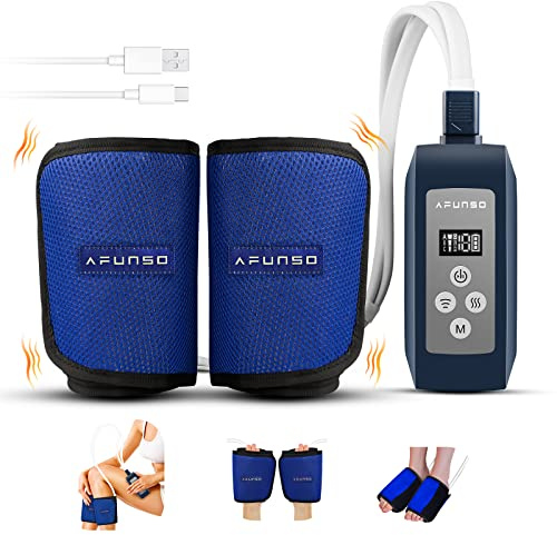 FERNIDA Vibration Beinmassagegerät, Kabelloses Fußmassagegerät mit Luftkompressionsfunktion für Beine, Waden, Füße und Entspannung Muskulatur, 3 Modi und 3 Intensitäten