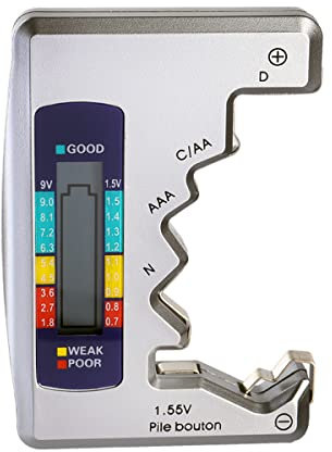 Treki Universel Testeur de Piles Numérique Digital pour AA AAA C D N 9V 1.5V Piles Bouton Mini Batteries