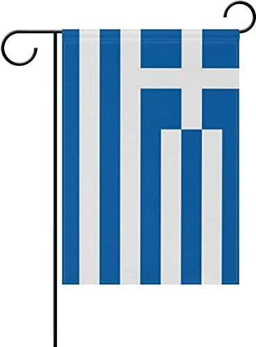 Mflagperft Grèce - Drapeaux de jardin grecque double face - Couleurs vives et résistantes à la décoloration - Pour décoration intérieure et extérieure - 30,5 x 45,7 cm