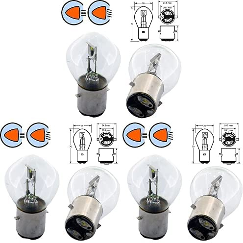 cyclingcolors 12V 35/35W BA20D glühbirne glühlampe birne motorrad moped roller mofa mokick scheinwerfer frontlicht lampe Transparent Einzigartig, 3er Pack