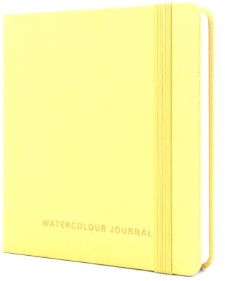 Aquarellblock, heißgepresstes Papier, Skizzenbuch, Leinenstoff, Hardcover, Faden, genähtes Bindungspapier, Tagebuch, 63,5 kg (300 g/m²), 100% Baumwolle, cremefarbenes Papier, Skizzenbuch, 24 Blatt, 12