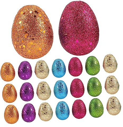 HAPINARY 30st Pralinenschachtel Glitzernde Eiform Große Ostereier Aus Kunststoff Befüllbar Glitzer-süßigkeiten-box Süßigkeiten-boxen Mit Ostereiern Kapseln Kugel Plastik Ei-form Eierschale