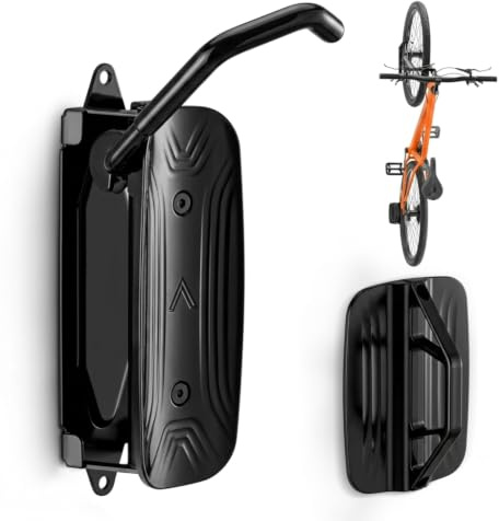 monTEK Schwenkbare Fahrrad Wandhalterung, Fahrradständer für die Garage, Fahrradhalterung Wand, platzsparender Wandfahrradständer, Vertikaler Fahrradständer, Hält bis zu 30 kg, Schwarz