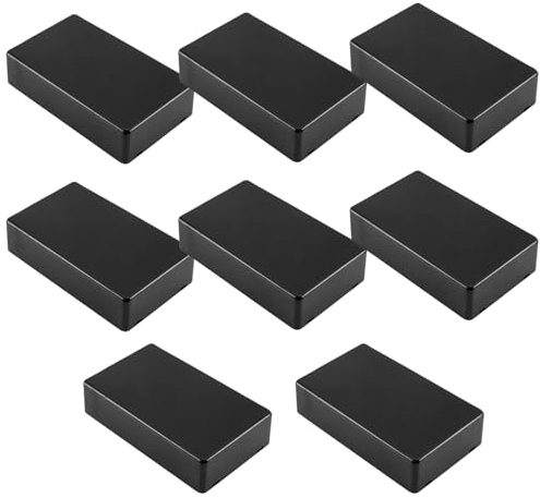 Caja cConexiones Superficie, Caja Electrónica de Plástico Impermeables de 8 Piezas, Caja Negra Para Proyectos Electrónicos, Para Caja de Empalmes de Alimentación de Bricolaje, 100 X 60 X 25 mm
