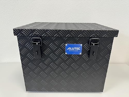 ALUTEC Aluminiumbox Extreme 70 (Farbe Schwarz, Inhalt 70 ltr., Innenmaße (LxBxH) 500 x 350 x 400 mm/Außenmaße (LxBxH) 522 x 375 x 420 mm, Aufbewahrungsbox, Alubox) 41070BLACK