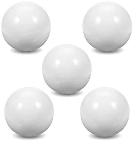Toyvian 5 st 12 mm roulettbollar rouletthjul pärlor akryl roulette spel pärlor ersättning roulette tillbehör för 20-30 cm rouletthjul vit
