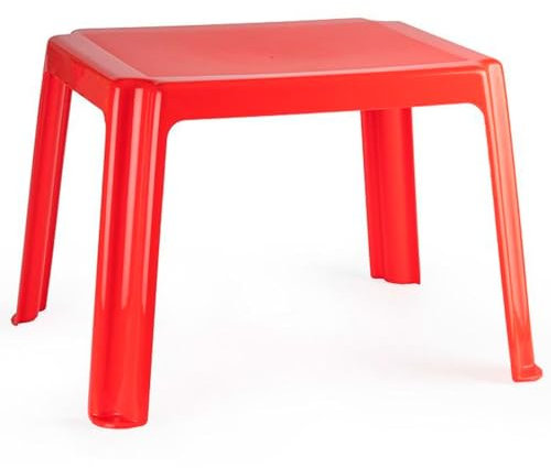Acan Tradineur Tavolino in Plastica, Tavolino Basso, Bambini, Polipropilene, Struttura Solida, Interno ed Esterno, Soggiorno, Giardino, Made in Spagna, Rosso - 54 x 65 x 42 cm