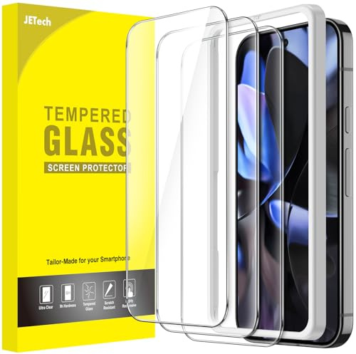 JETech Protection D'écran pour Google Pixel 10/10 Pro / 9/9 Pro, Film en Verre Trempé avec Outil d'Installation Facile, Compatible avec Les Empreintes Digitales, HD Clair, Lot de 3