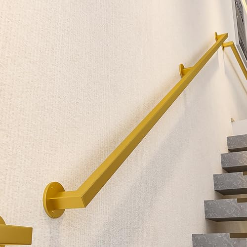 Gorssen 210cm Handläufe Handlauf Treppen Gold Drinnen draußen Schritte - Treppengeländer für behinderte ältere Kinder Schmiedeeisen Küchen handtuchhalter Wandhalterung