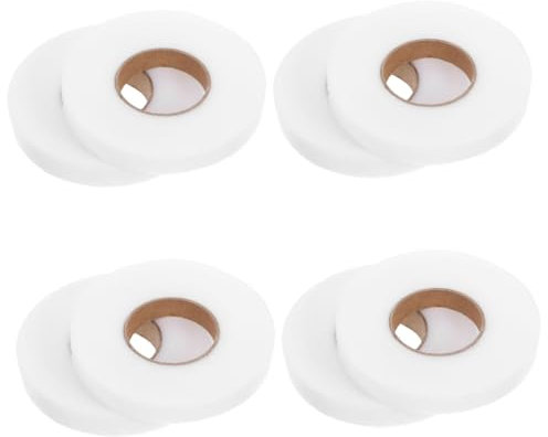 SEWACC 8 Rollen Doppelseitiges Klebeband Für Stoff Doppelseitiges Klebeband Für Teppiche Fixierbare Einlage Für Stickereien Saumband Für Vorhänge Saumband Für Kleid Teppichband Weiß ，