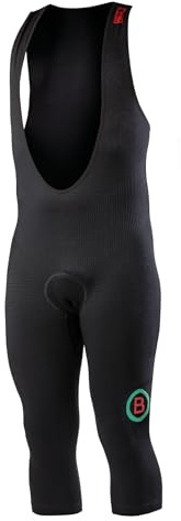BIOTEX Salopette Win a 3/4 Termica Unisex per Ciclismo e Mountain Bike, Fondello Integrato, Intimo Tecnico Sportivo, Nero