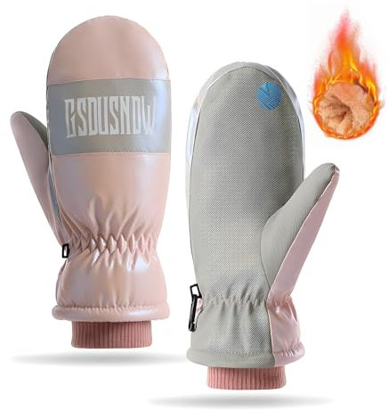 ProudDemon Damen Winter Fäustlinge - wasserdichte, Winddichte und Warme Skihandschuhe, Touchscreen-fähig, Anti-Rutsch für Skifahren, Radfahren, Outdoor-Snowboarden