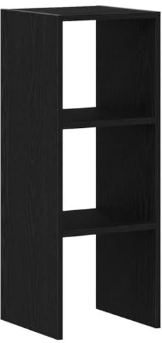 vidaXL Bücherregal Stapelbar Schwarz Eichen-Optik 30x30x80 cm, Bücherständer, Büroschrank, Aktenregal, Bücherschrank, Büroregal, Highboard, Regal