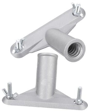 HOMOCONO 2pcs Aluminium Alloy Broom Handle Bracket, Push Broom Head Adapter for Extension Pole, Secure Threaded Fit, 18mm Screw Diameter, Sturdy Mop Pole Connector