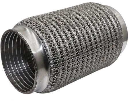 NYSQOFMB Auspuffblenden Auspuffrohr Teleskopisch Flexible Verbindung Stahlgeflecht Faltenbalg Edelstahl-Schalldämpfer-Rohrverbinder Geschweißt Universell Schalldampfer(60MM-203MM)