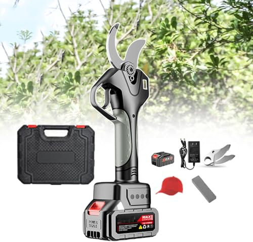 forplubossmmp Cesoie Elettriche E Forbici da Potatura E Cesoie da Potatura da Giardino, Tagliasiepi Professionale A Batteria con 2 Lame, Taglio di 45 Mm (1,7 Pollici) - per Giardinaggio,1-Battery