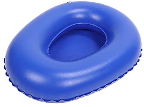 Bettpfanne für Frauen, Bettpfannen für ältere Frauen, Weiches, Hochdichtes Tragbares Luft-aufblasbares Töpfchen für ältere Bettlägerige Patienten, Blau