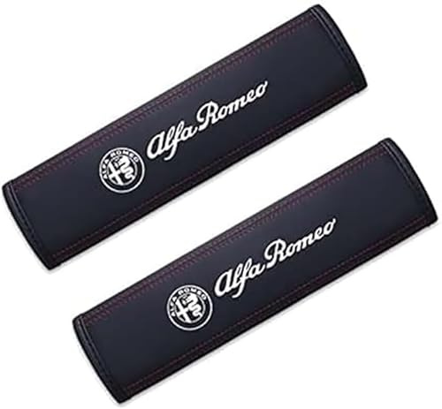 dzggs 2 Pièces Rembourrage de Ceinture de Sécurité pour Alfa Romeo, Protege Ceinture Voiture Amovible Confortable Antidérapant, Coussinets Ceinture