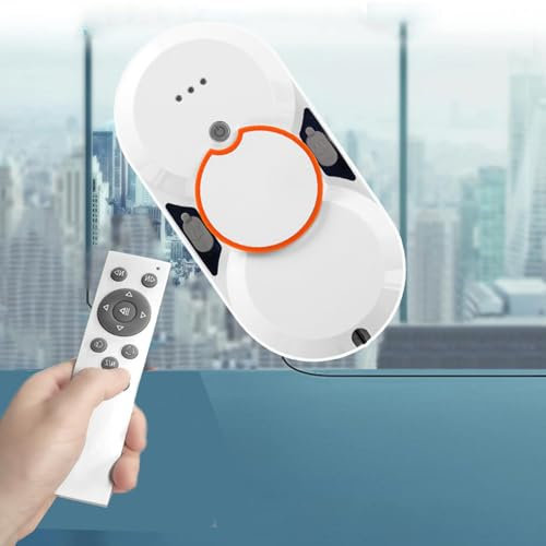 Soflightmok Window Cleaning Robot,Robot Glass Cleaner,5600pa Smart Glass Cleaning Robotic Dual Water Spray/Remote,Vacuum Robotic Windows Cleaning Tools For Indoor/Outdoor Window High Buildings,White