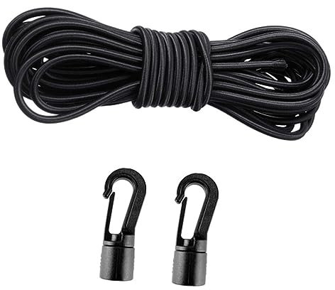 GETAJGHSD 1set Kayak Bungee Cord Kit Elastic Shock Cord with Hooks for Quick Mooring Tent Fixing Outdoor Use for Boats Trailers Tarpaulins and Camping Gear