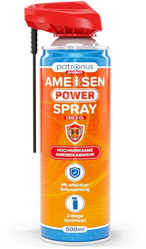 Patronus Ameisen Power Spray CEG 3 CL [500ml] - Ameisenspray mit effektiver Sofortwirkung für Innen & Außen - Abwehr-Mittel gegen Ameisen - hochwirksam (PT19)