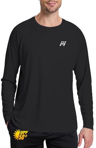MEETWEE Men's UPF 50+ Swim Rash Guard Vest, Long Sleeve UV Sun Protection Shirts Swimming Tops, Quick Drying Lightweight Swim Shirt Watersport Outdoor