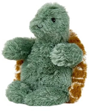 Warmies Mini-Schildkröte, Mini-Größe, mikrowellengeeignet und mit Gewicht versehenes Wärmekissen, zum Kühlen im Gefrierschrank oder Erwärmen in der Mikrowelle, Wärmepackung für Stofftiere