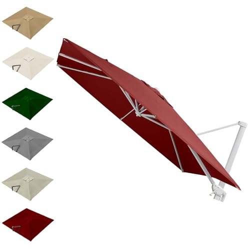 VLKLPZAHAK Telo di Ricambio per Ombrellone da Giardino 3X3 M, Telo di Ricambio per Ombrellone da Balcone E Terrazza da Mercato, Tessuto UV Antivento(Burgundy,4x3m (13x9.8ft))