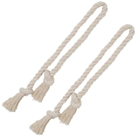 Alipis 2 Piezas Cuerdas de Algodón Grueso para Sujetar Cortinas Decorativas y Hechas Mano Recoge Cortinas con Nudo Fácil para Sala y Dormitorio