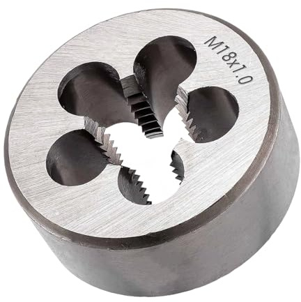 1 pz M18x1mm Filiere Metriche Tonde a Filettatura Fine, Filiere Tonde Destra in Acciaio Legato per Filettatura Stampo Lavorazione Riparazione Taglio Viti Utensile Fisso