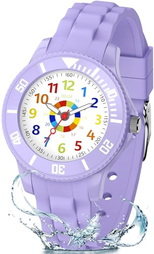 GUUMUXIN Orologio per Bambino, Orologio Educativo con Lancette per Bambini, Quadrante Multicolore con Scale Chiare, Con Cinturino Morbido, Adatto per Ragazzi e Ragazze, Facile da Leggere e Imparare