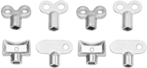 BUGUUYO 8pcs Zinc Alloy Radiator Bleed Keys for Heating Valves Radiator Vent Wrenches Compatible with Various Models Strong Anti-Break Plumbing Tools for Safe Air Bleeding