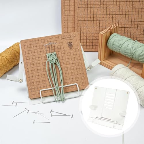 Supporto per progetti macramè, supporto in metallo per mani libere, strumento per arti macramè, robusto supporto per progetti per libri di, tablet, spartiti musicali, diari, fai da te, casa